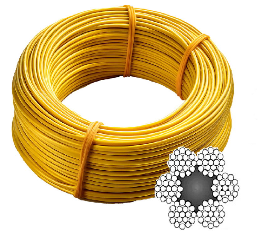 Plastic Coated Steel Wire Rope, 20 Meters Sold 304 Stainless Steel Coated Wires Ropes Steels